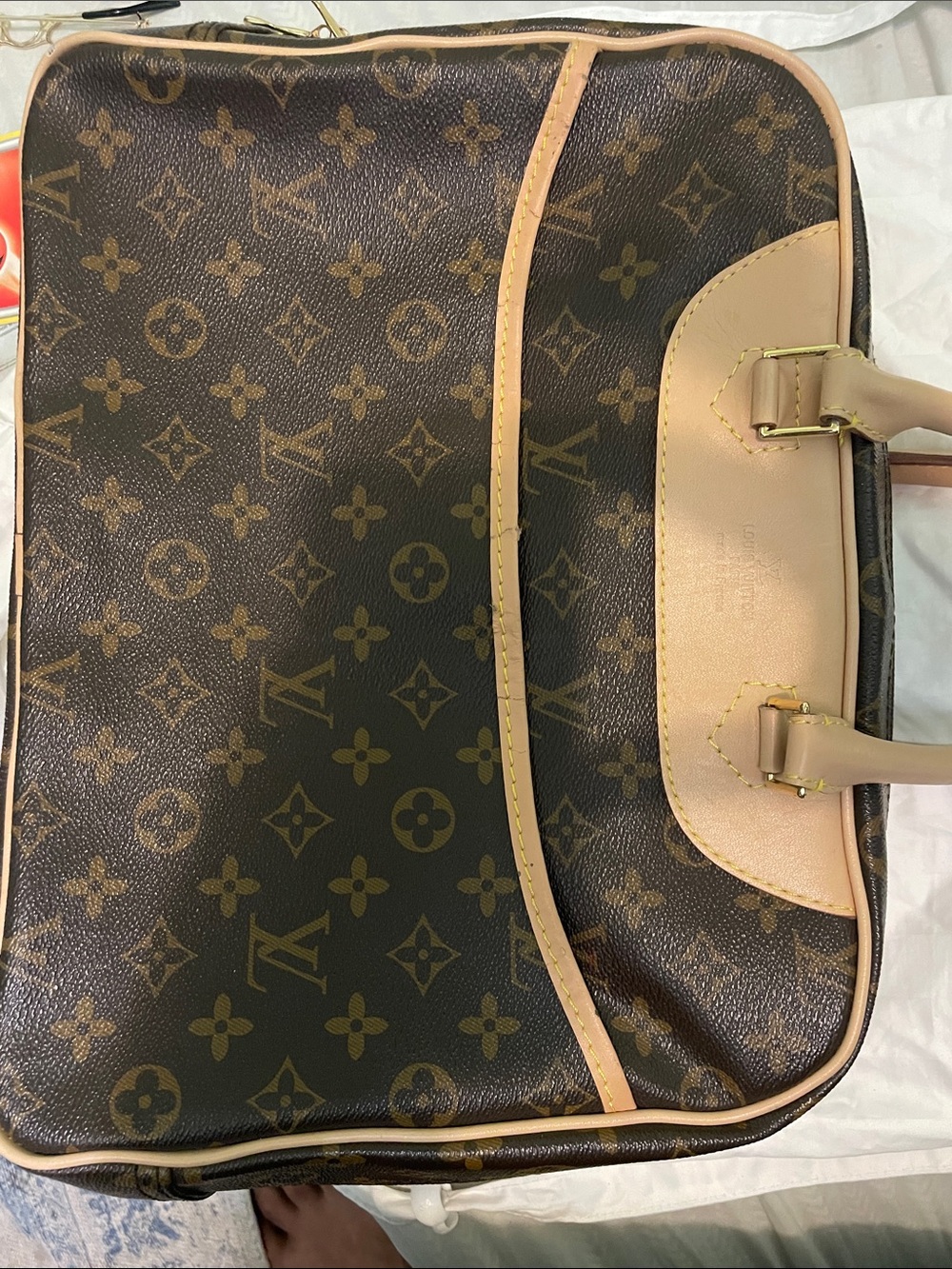 Louis Vuitton Monogram Canvas Brown and Natural Leather Briefcase